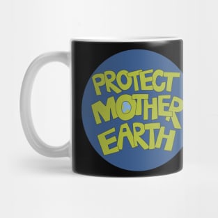 Protect Mother Earth Illustrated Text Badge Climate Ambassadors Mug